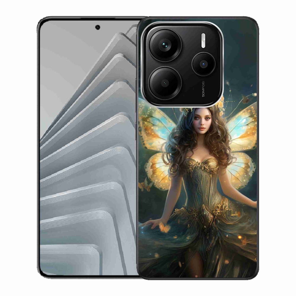 Gél borító mmCase a Xiaomi Redmi Note 14 5G-hez - pillangó nő