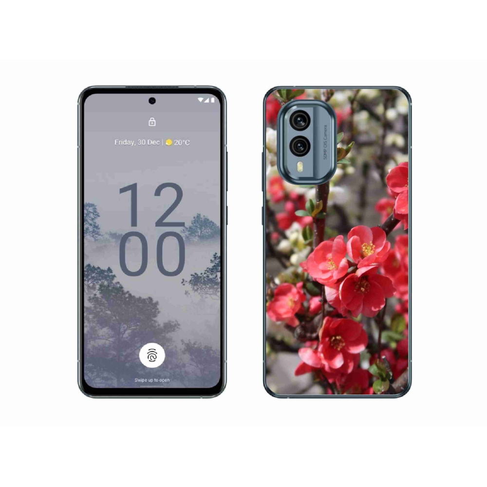 Zselés borítás mmCase a Nokia X30 5G készülékhez - piros virágok