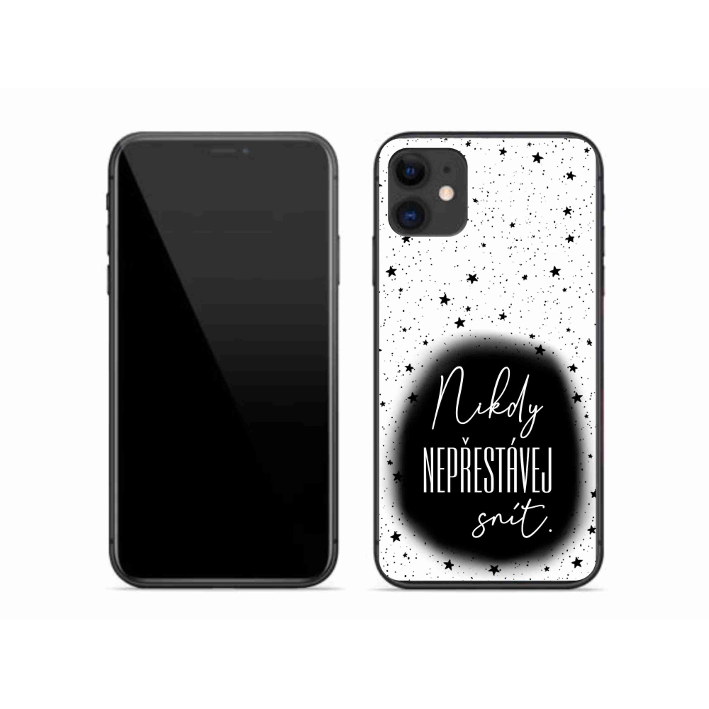 Zselés borítás mmCase iPhone 11 készülékhez - idézet 1 fekete-fehér háttér