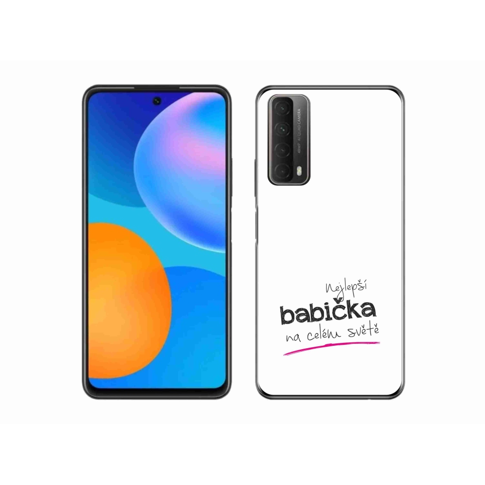 Gél borító mmCase a Huawei P Smart (2021) - legjobb nagymama 4 fehér háttérrel