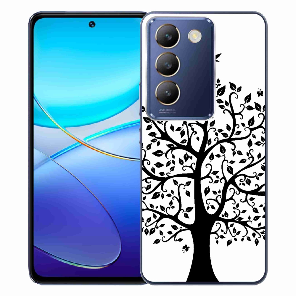 Gél borítás mmCase a Vivo V40 SE 4G/5G - fekete és fehér fa