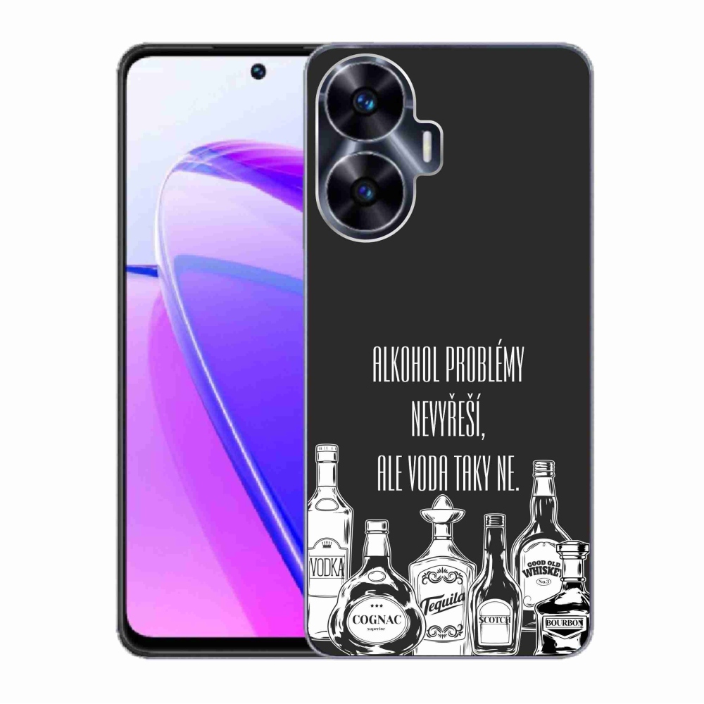 Gél borító mmCase a Realme C55 készülékhez - vicces szöveg fekete háttérrel