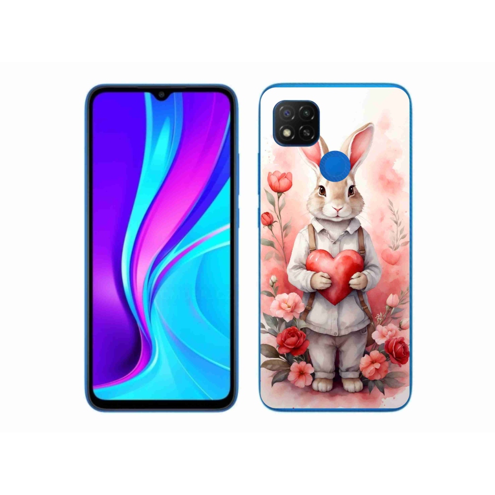 Gél borítás mmCase a Xiaomi Redmi 9C-hez - nyúl szívvel