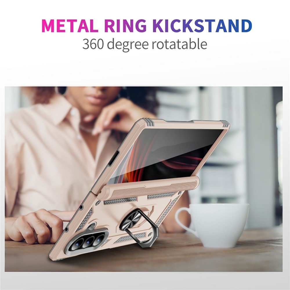 Gyűrűálló borítás Samsung Galaxy Z Fold7 5G készülékhez - bézs színű