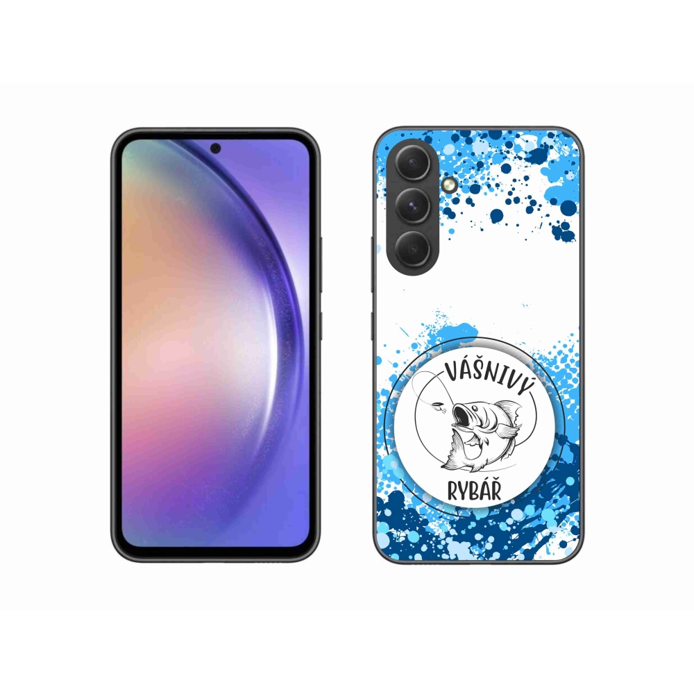Gél borító mmCase Samsung Galaxy A54 5G - szenvedélyes halász fehér háttérrel