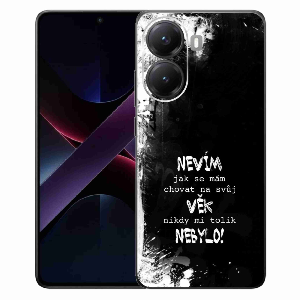 Gél borító mmCase a Xiaomi Poco X7 Pro 5G számára - vicces szöveg 14 fekete háttér