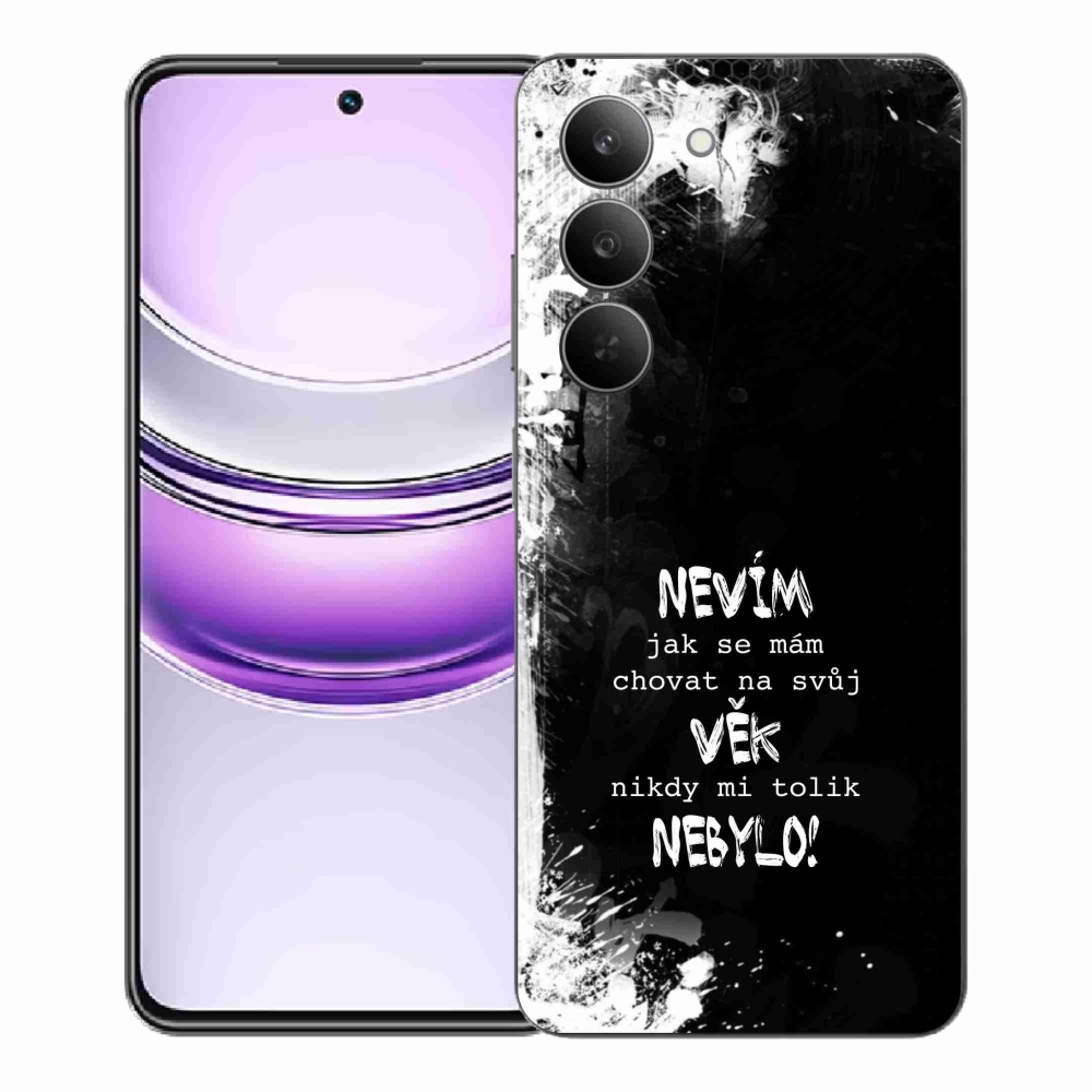 Gél borító mmCase a Realme 14x 5G készülékhez - vicces szöveg 14 fekete háttér