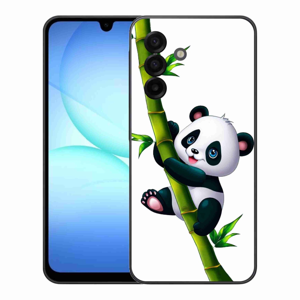 Gél borítás mmCase Samsung Galaxy A17 4G/5G - panda a bambuszon - Samsung Galaxy A17 4G/5G számára