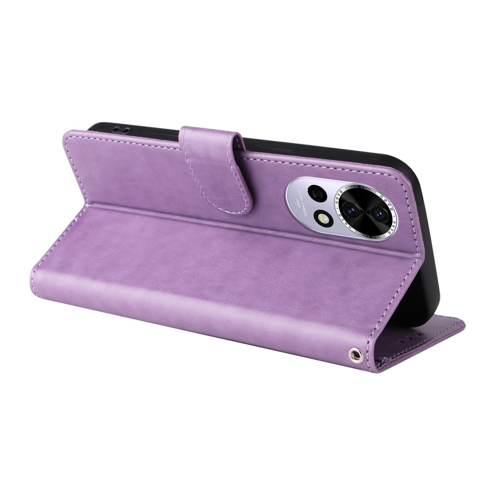 Virágos könyv tok Huawei Nova 13 5G - világos lila