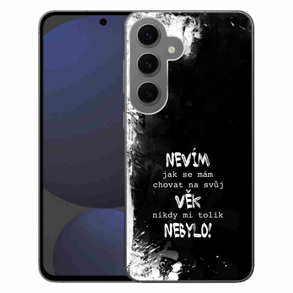 Gél borító mmCase Samsung Galaxy S24 FE - vicces szöveg 14 fekete háttér