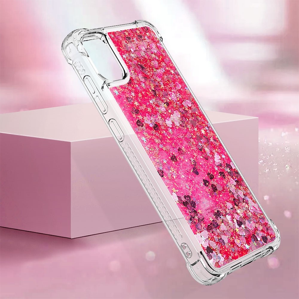 Glitter homokóra zselés tok Samsung Galaxy A06 4G - rózsaszín/szívek