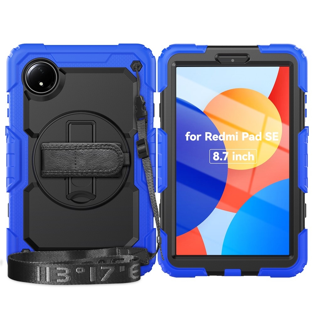 Strapabíró huzat kéztartóval és vállpánttal Xiaomi Redmi Pad SE 8.7 - sötétkék színben