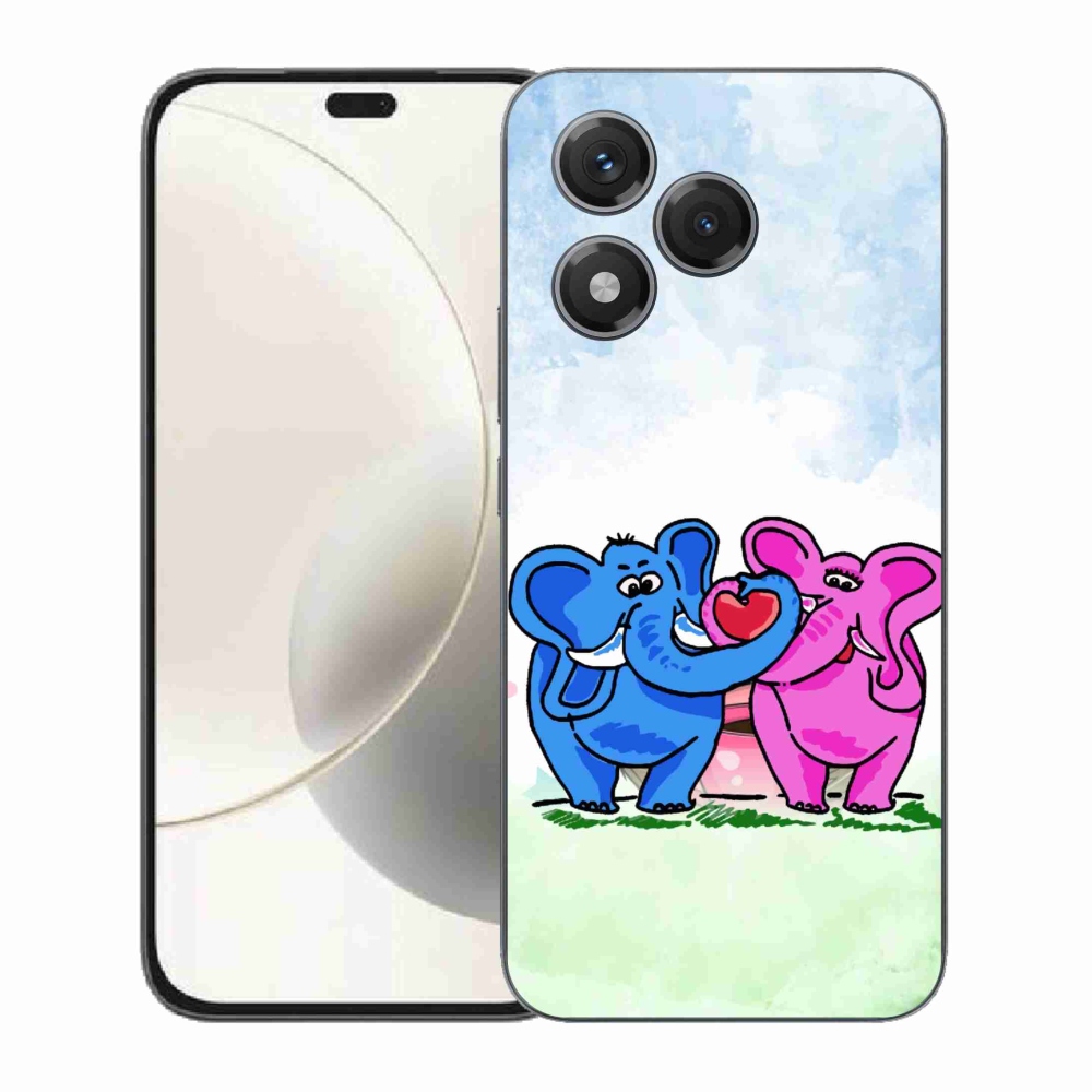 Zselés borítás mmCase a Honor 400 Lite-hoz - szerelmes elefántok