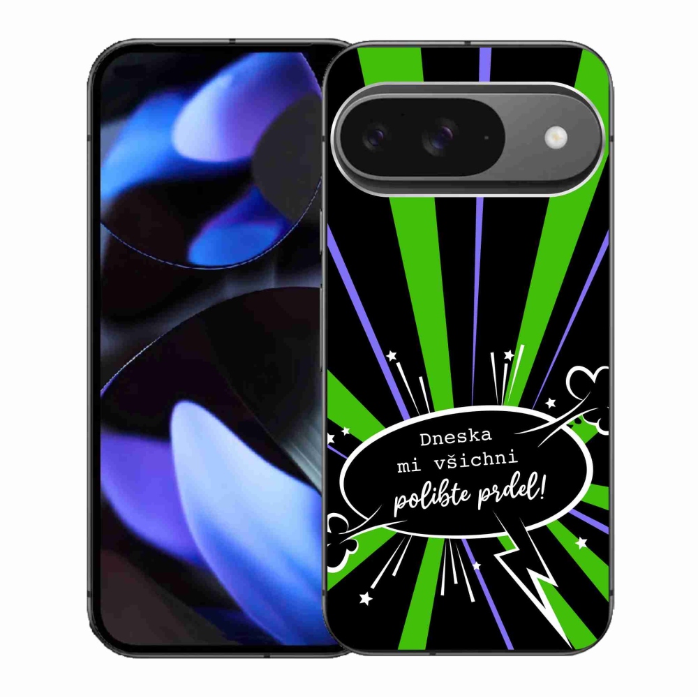 Gél borítás mmCase a Google Pixel 9/9 Pro készülékhez - vicces szöveg 15 fekete háttér