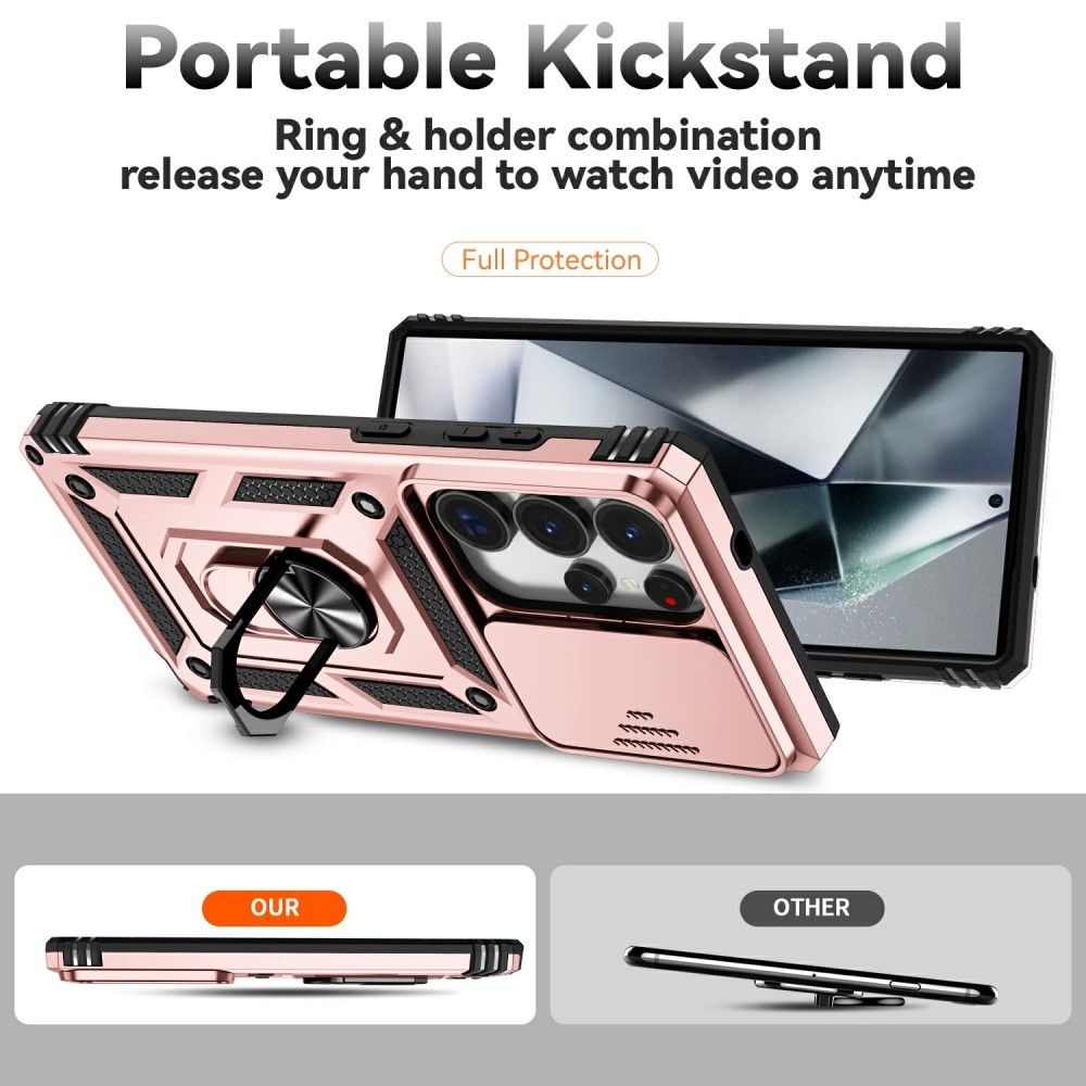 Gyűrűálló borítás Samsung Galaxy S25 Ultra készülékhez - rózsaarany