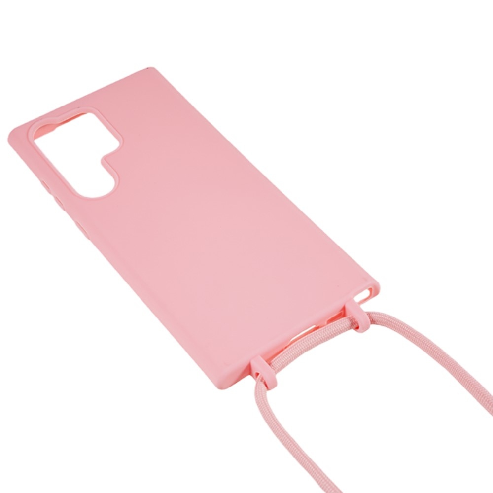 Zsinórral ellátott zselés tok Samsung Galaxy S25 Ultra készülékhez - rózsaszín