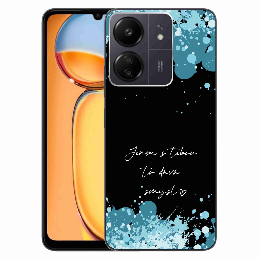 Gél borító mmCase a Xiaomi Poco C65/Redmi 13C - szerelmes szöveg fekete háttérrel