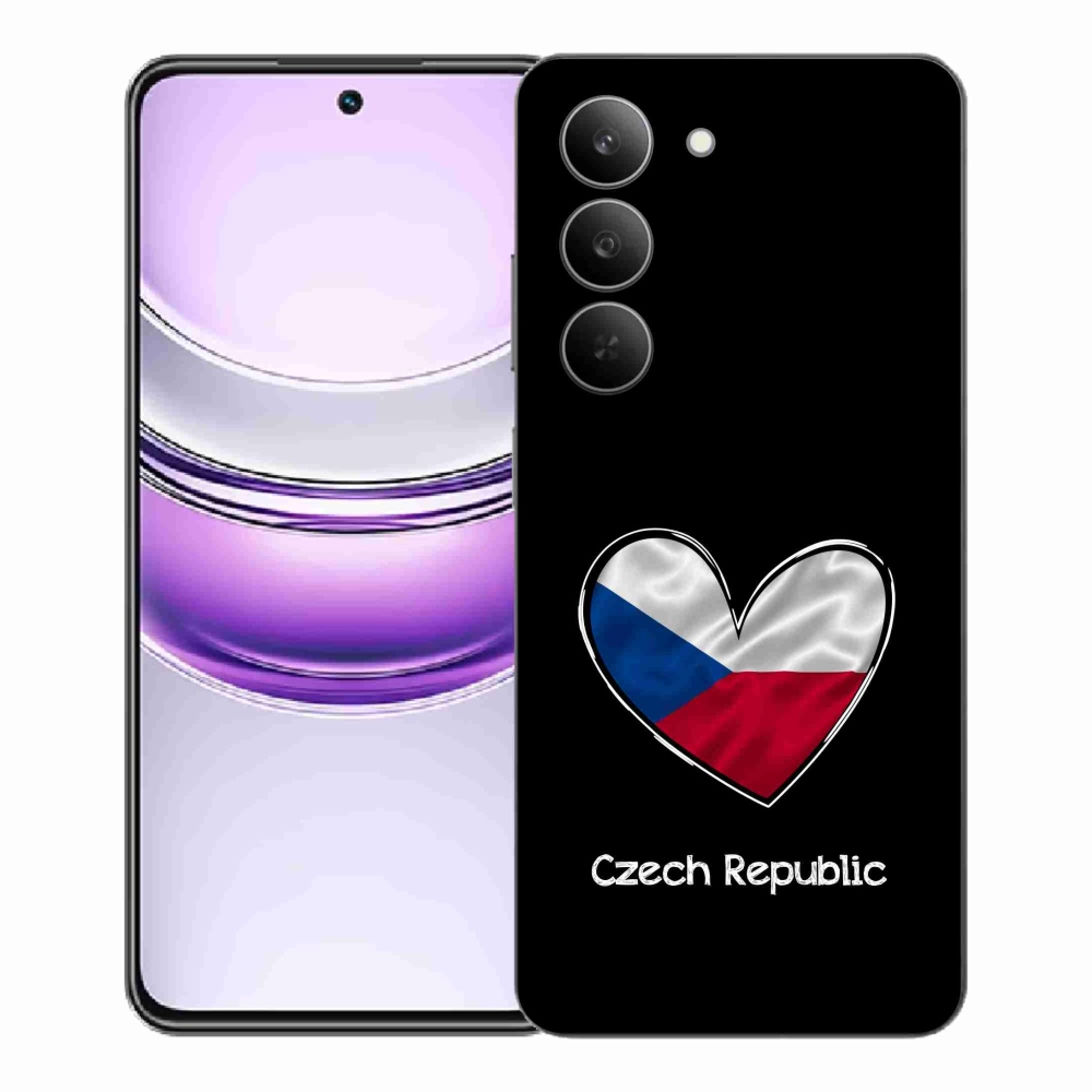 Gél borító mmCase a Realme 14x 5G - zászló szív fekete háttérrel