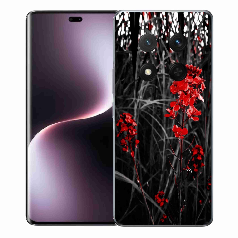 Gél borítás mmCase a Honor Magic 7 Lite 5G számára - piros növény