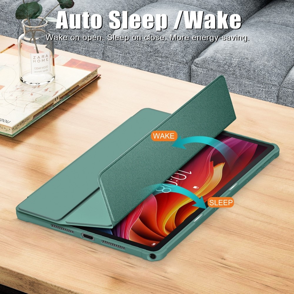 Ügyes záró tok Lenovo Tab K11 Plus táblagéphez - zöld