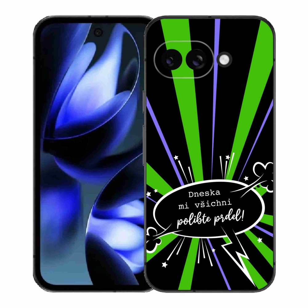 Gél borítás mmCase a Google Pixel 9a számára - vicces szöveg 15 fekete háttér