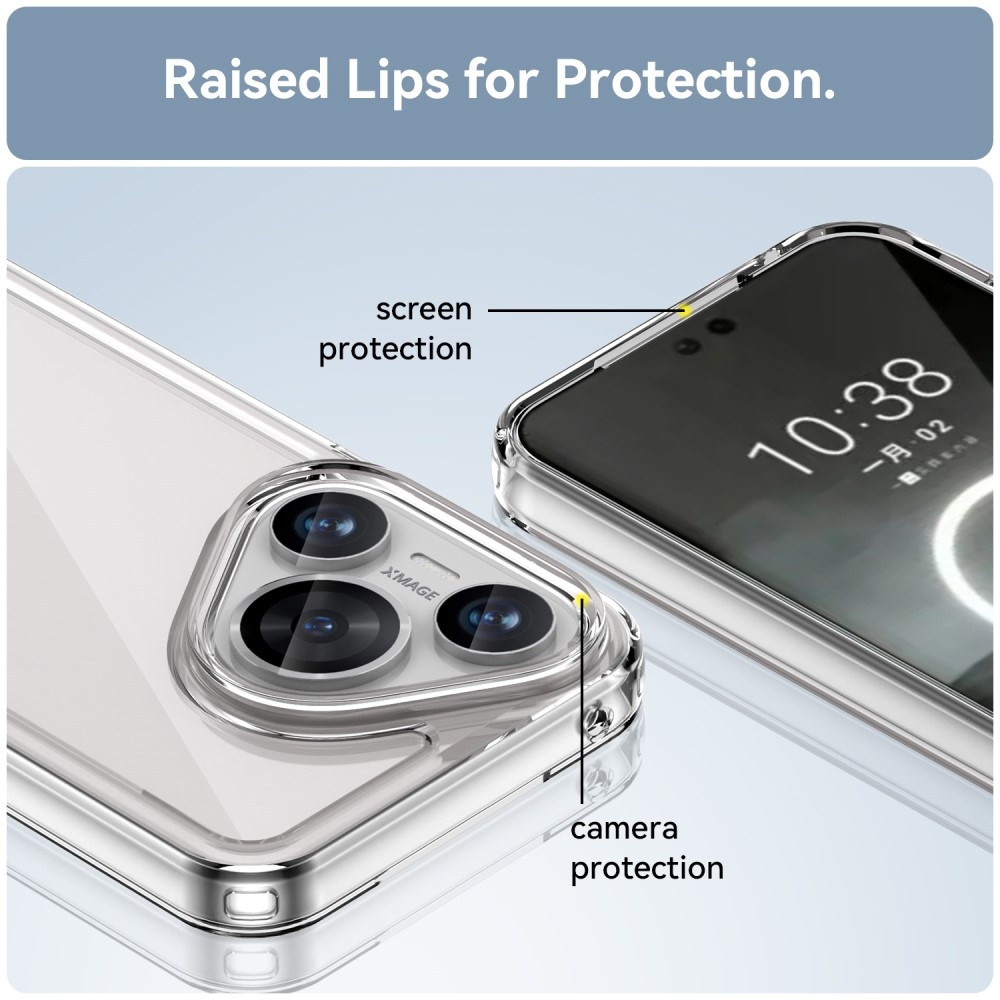 Gél tok kemény hátlappal a Huawei Pura 70 készülékhez - átlátszó