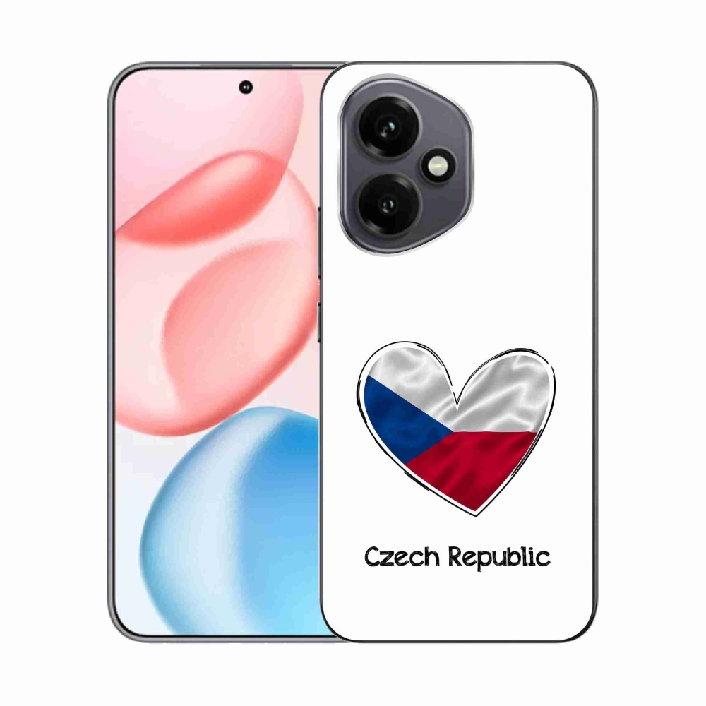 Zselés borító mmCase a Honor 400-hoz - szív zászló fehér háttérrel