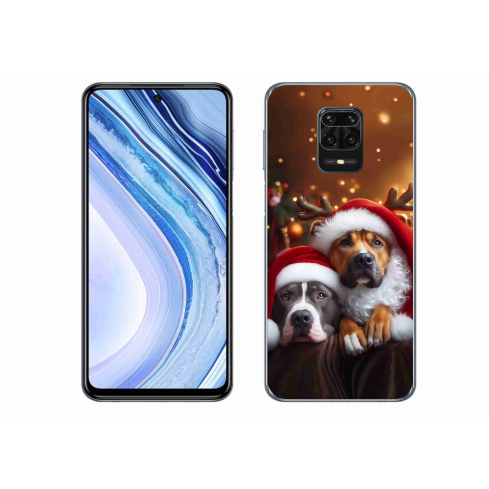 Gél borító mmCase a Xiaomi Redmi Note 9S-hez - Karácsonyi kutyák