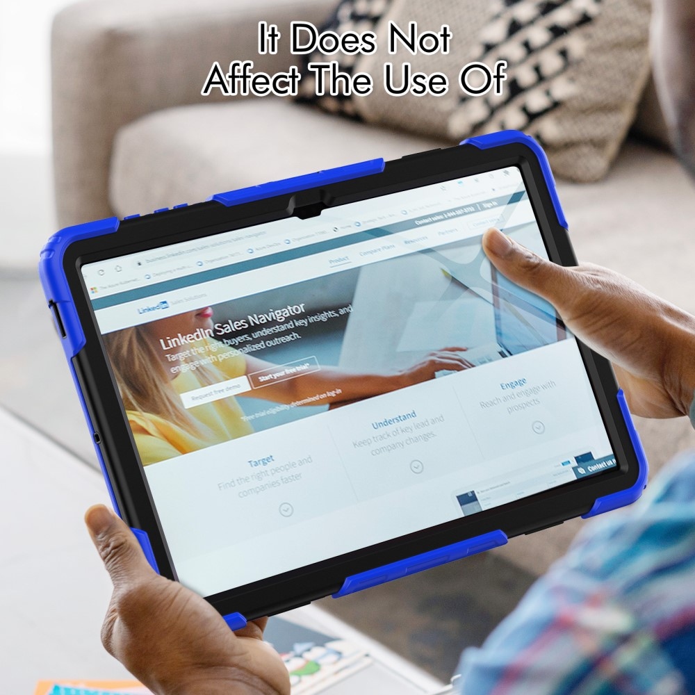 Rúgásálló borítás kézi fogantyúval Samsung Galaxy Tab S9 Ultra/Tab S10 Ultra - kék