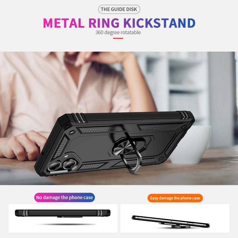 Gyűrűk tartós borítása Samsung Galaxy A06 4G készülékhez - fekete