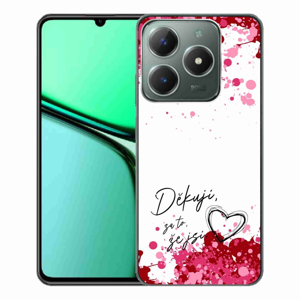 Gél borító mmCase a Realme C61 készülékhez - szerelmes szöveg 2 fehér háttér