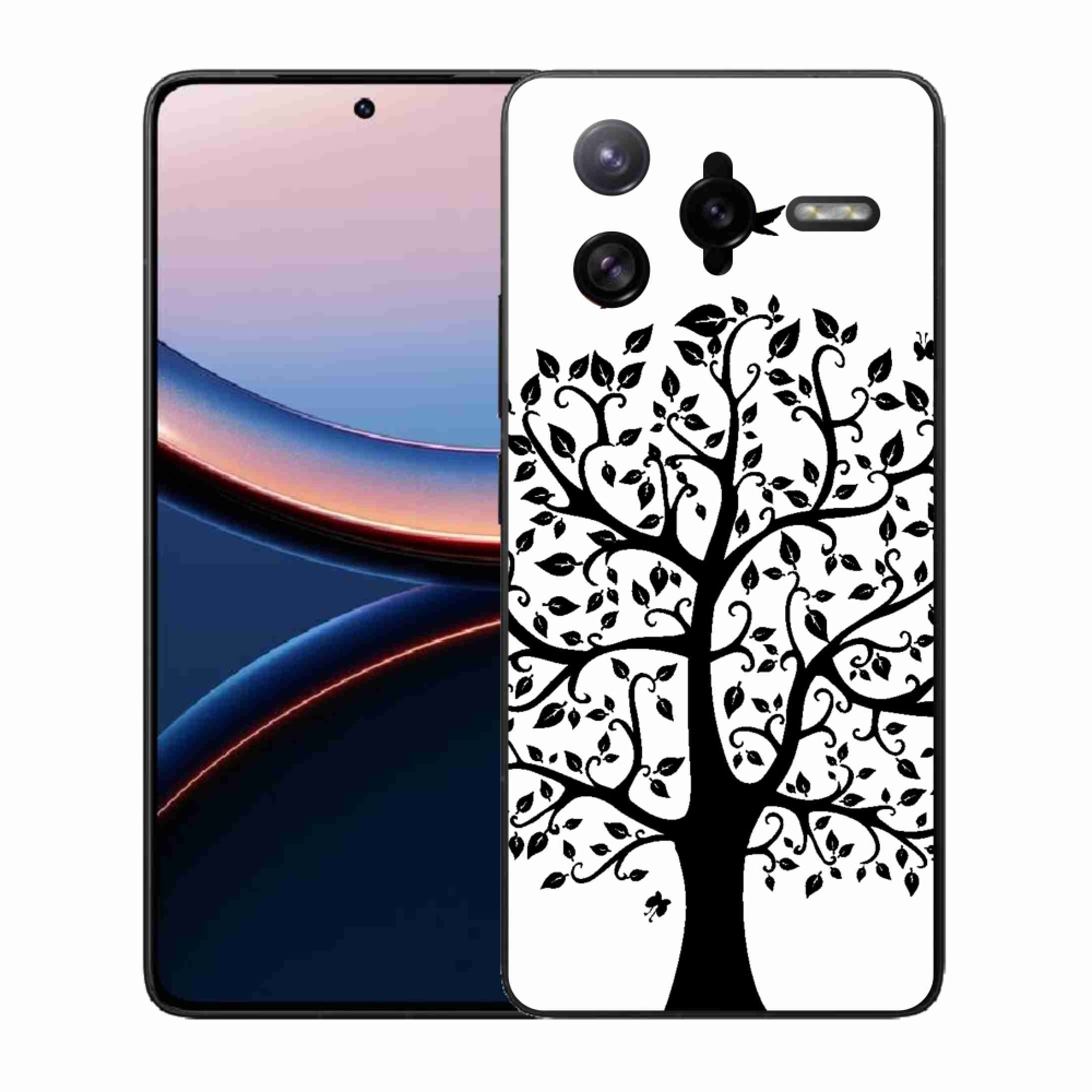 Gél borítás mmCase a Xiaomi Poco F7 Ultra számára - fekete és fehér fa