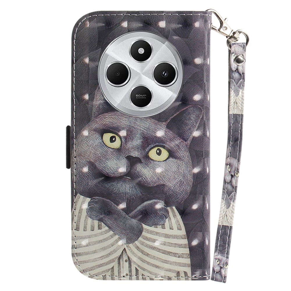 Patty könyv tok a Xiaomi Redmi 14C/Poco C75-hez - fekete macska