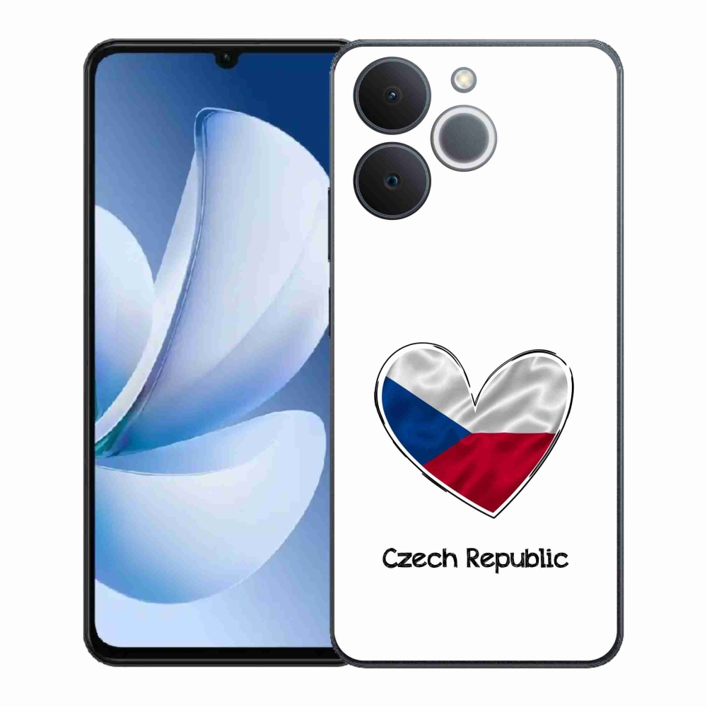 Zselés borító mmCase a Realme Note 70T készülékhez - zászlós szív fehér háttérrel