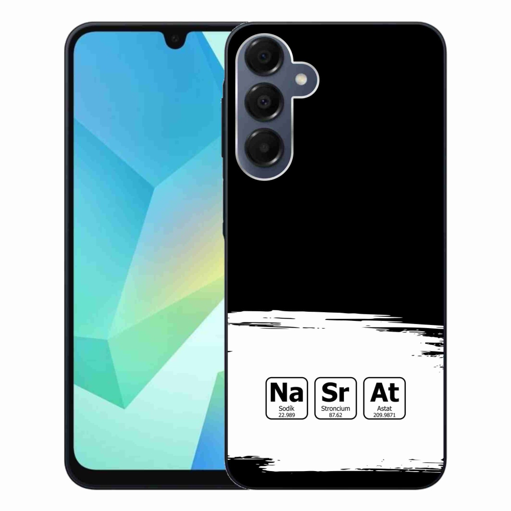 Gél borító mmCase Samsung Galaxy A16 4G/5G - kémiai elemek fehér és fekete háttérrel