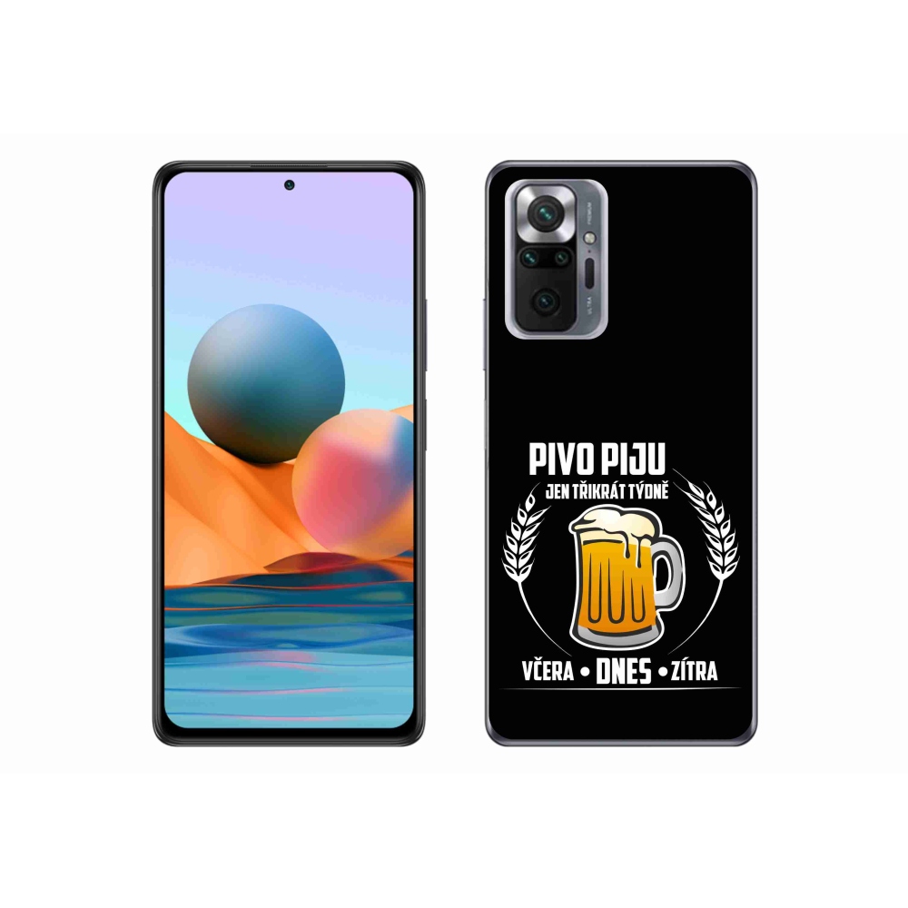Gél borítás mmCase a Xiaomi Redmi Note 10 Pro készülékhez - sör motívum fekete háttérrel