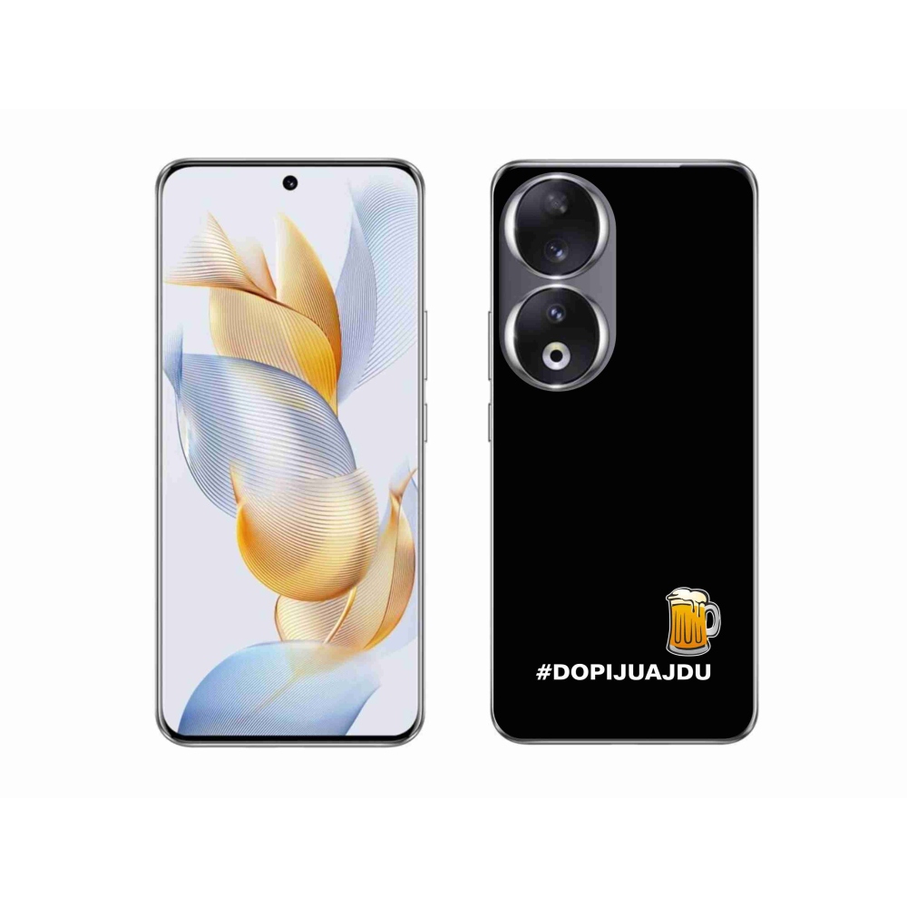 Zselés borító mmCase a Honor 90 - sör motívum 1 fekete háttérrel