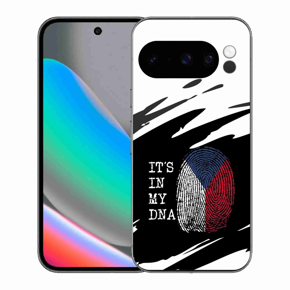 Gél borítás mmCase a Google Pixel 10 Pro számára - Zászlós ujjlenyomat fekete és fehér háttérrel