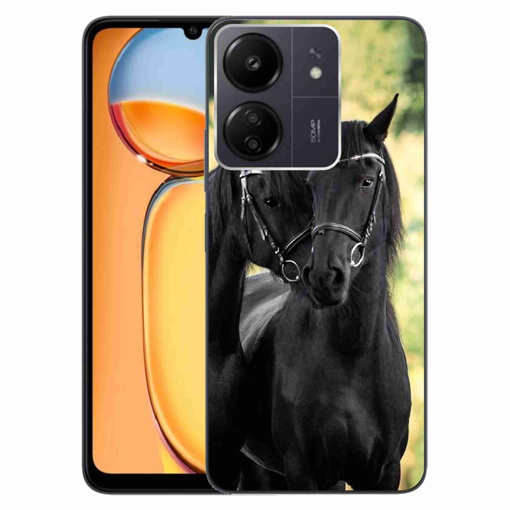 Gél borítás mmCase a Xiaomi Poco C65/Redmi 13C számára - két fekete ló