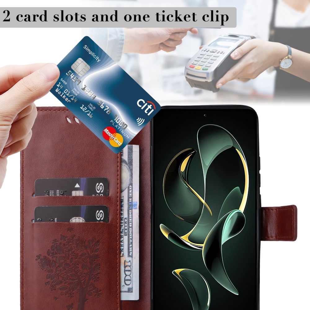 Fa könyvtáska Xiaomi 13T/13T Pro készülékhez - barna