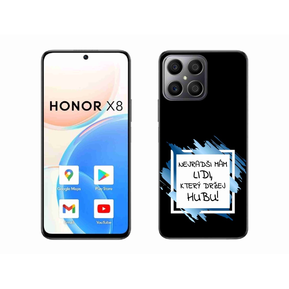 Gél borító mmCase a Honor X8 4G-hez - vicces szöveg 7 fehér és fekete háttérrel