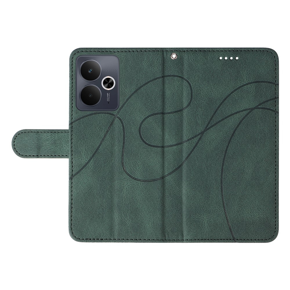 Ívelt könyvtáska a Realme 14 5G/14T 5G készülékhez - zöld