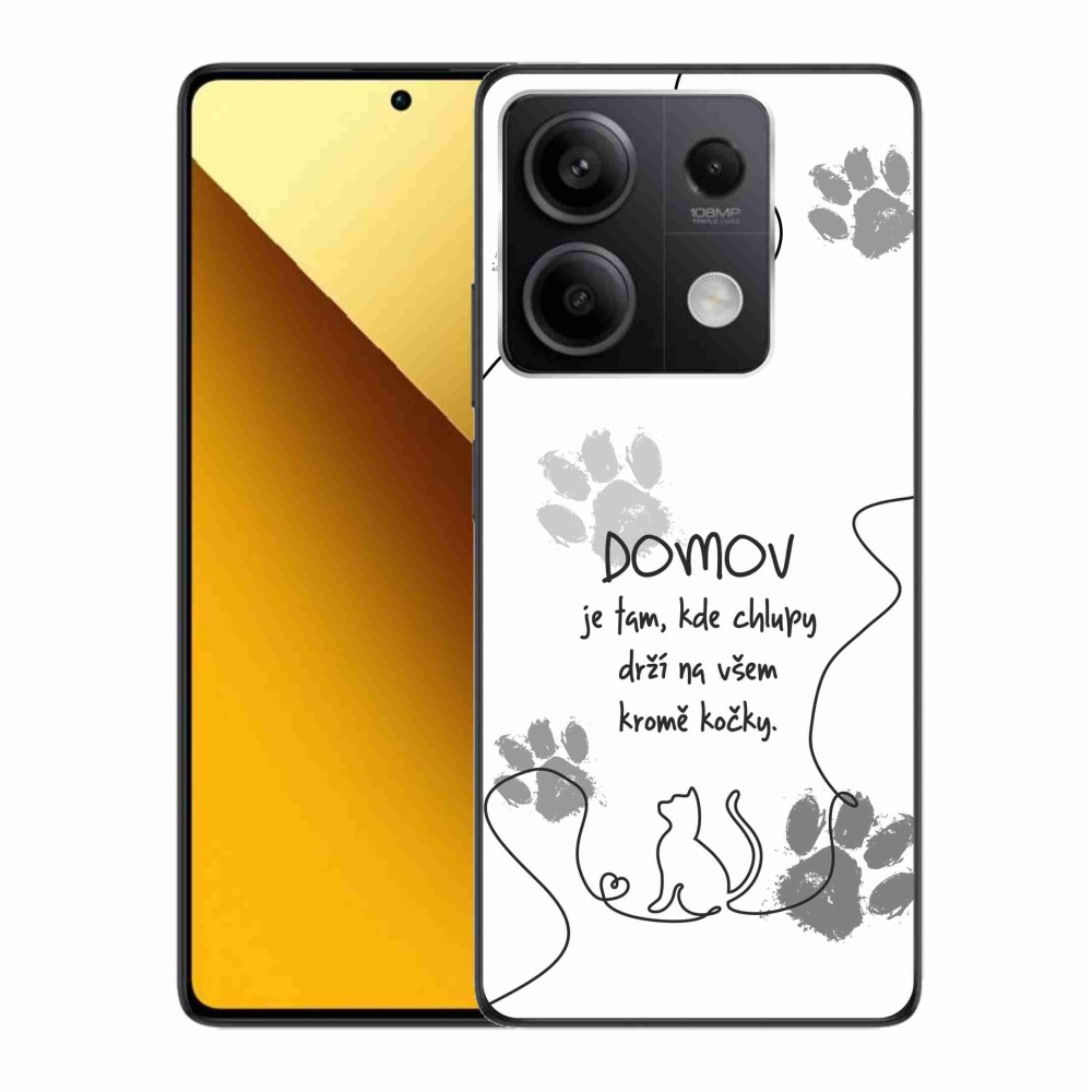 Gél borító mmCase a Xiaomi Redmi Note 13 5G-hez - macska motívum fehér háttérrel