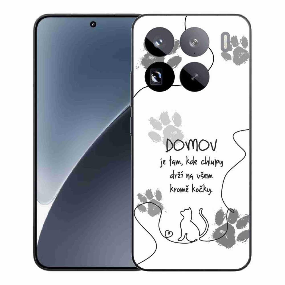 Gél borítás mmCase a Xiaomi 15 Pro-hoz - macska motívum fehér háttérrel