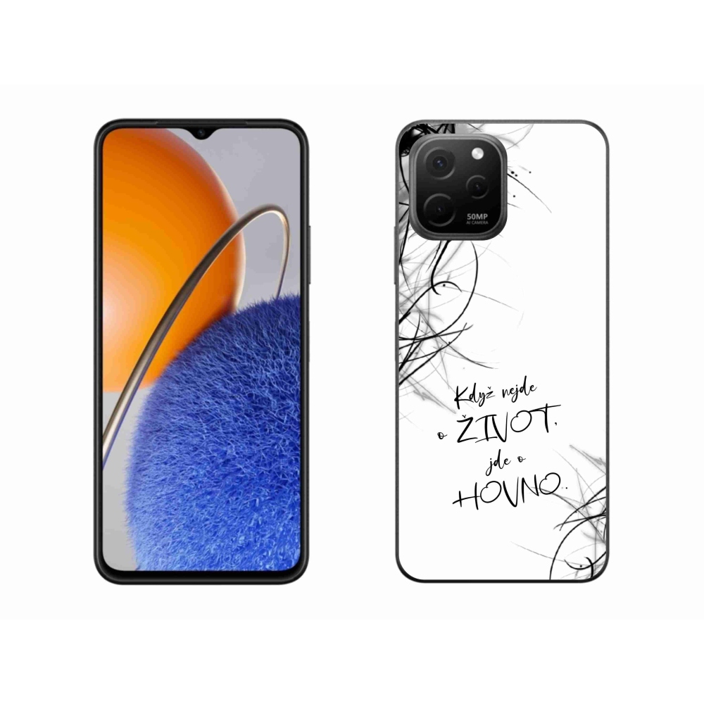 Gél borító mmCase a Huawei Nova Y61 készülékhez - vicces szöveg 16 fehér háttér