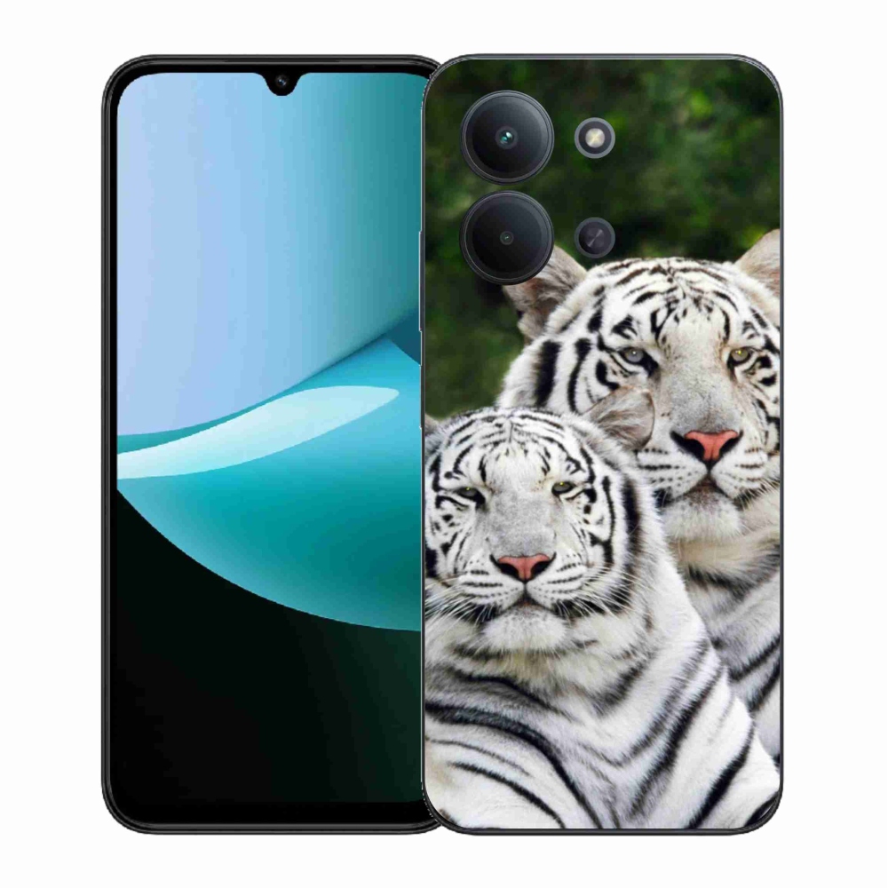 Gél borítás mmCase a Xiaomi Redmi 15C 4G (171mm)/Poco C85 4G (171mm) számára - fehér tigrisek