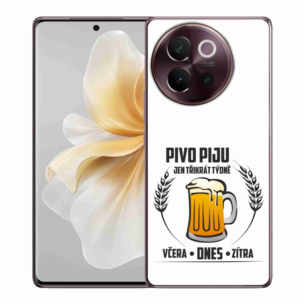 Gél borítás mmCase a Vivo V40 Lite 5G készülékhez - sör motívum fehér háttérrel