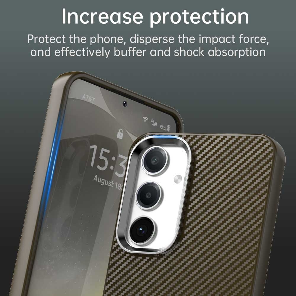 Texture Fiber tartós borító Samsung Galaxy S25+ készülékhez - barna