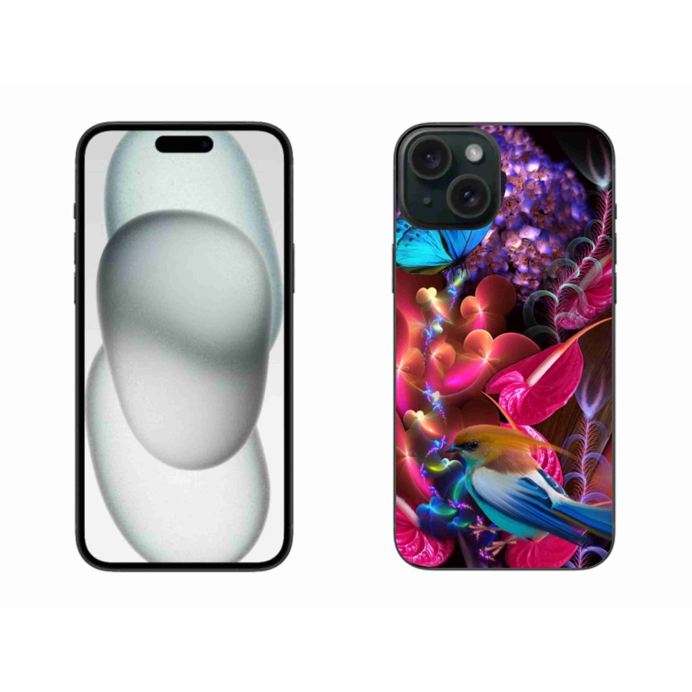 Zselés borítás mmCase iPhone 15 Plus készülékhez - színes virágok