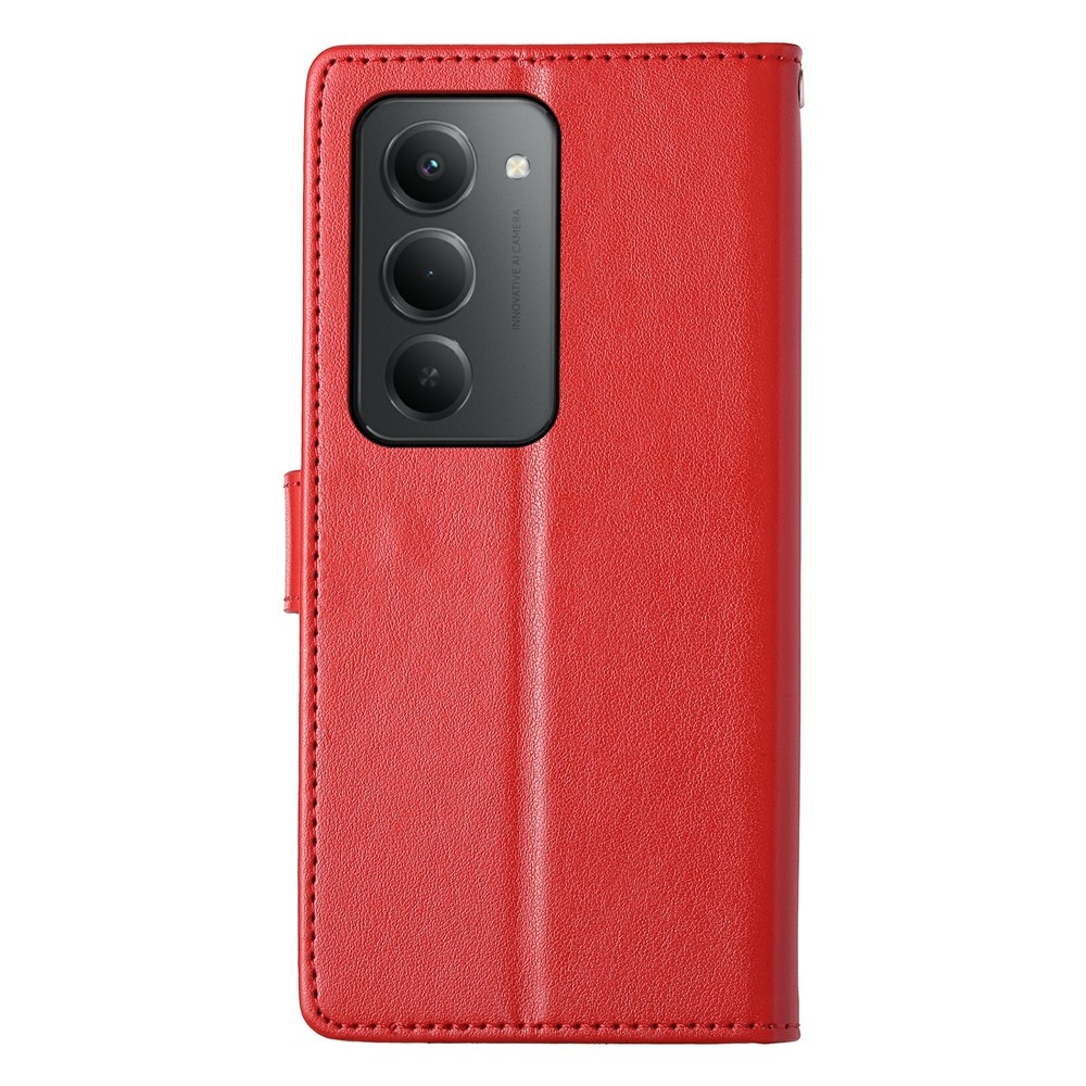 Virágos könyv tok Xiaomi Redmi 15 5G (169mm) - piros